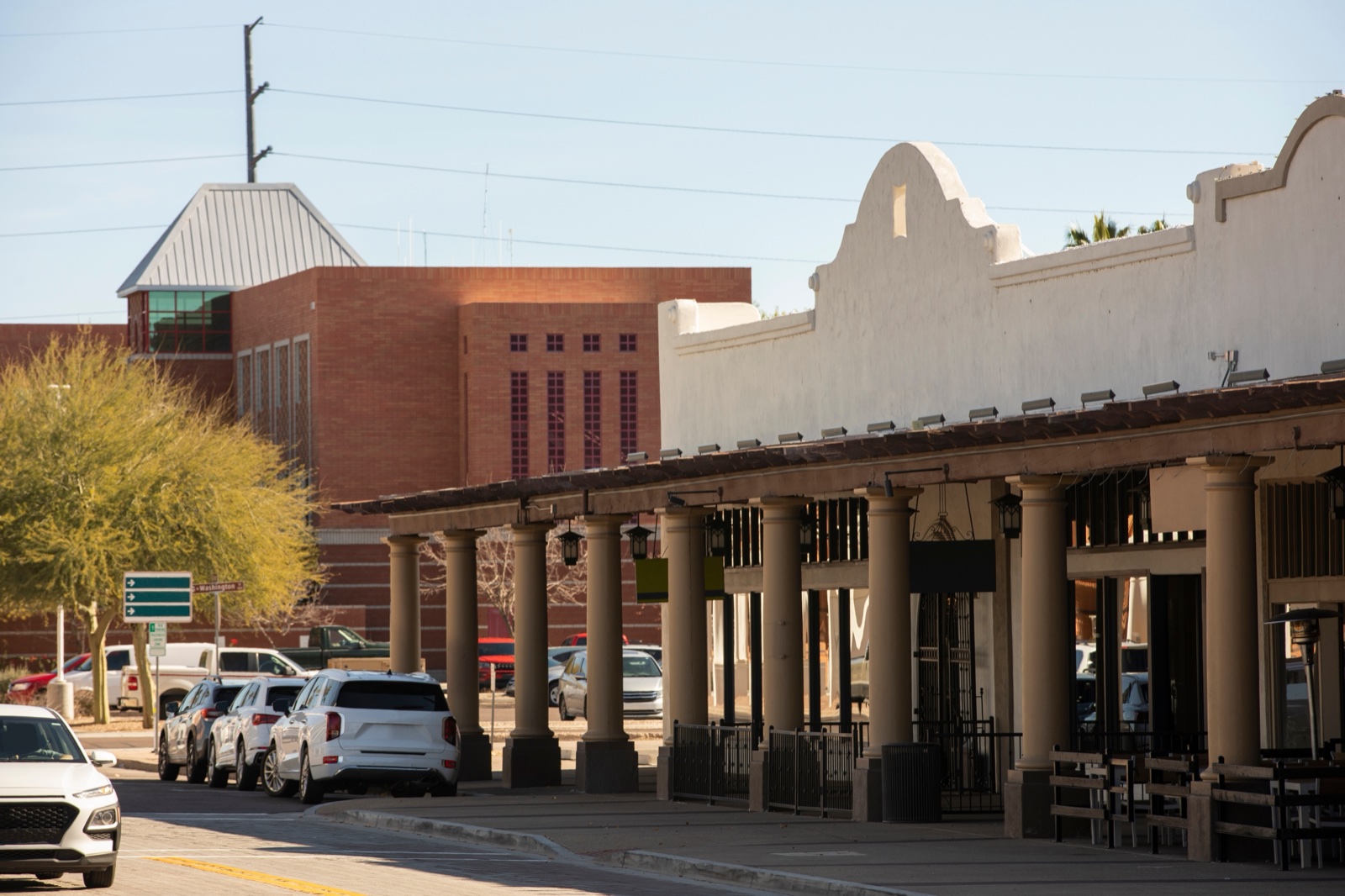 Downtown Chandler, Arizona street with historic buildings