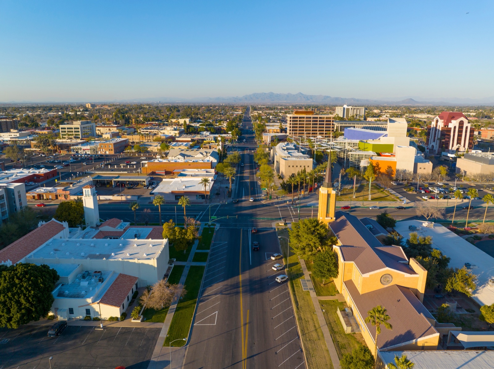 Aerial view of downtown Mesa, Arizona